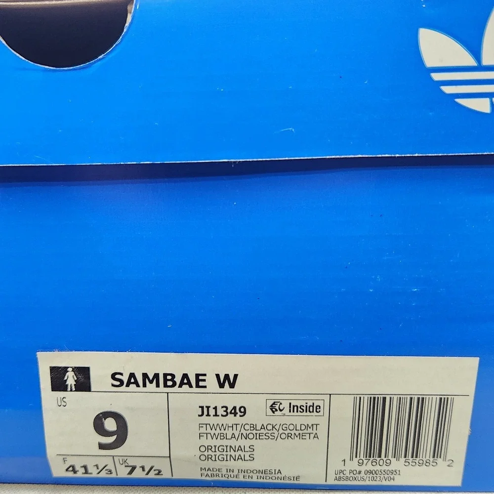 adidas Sambae Shoes Women Size 9 White Black Gum Platform Sneakers